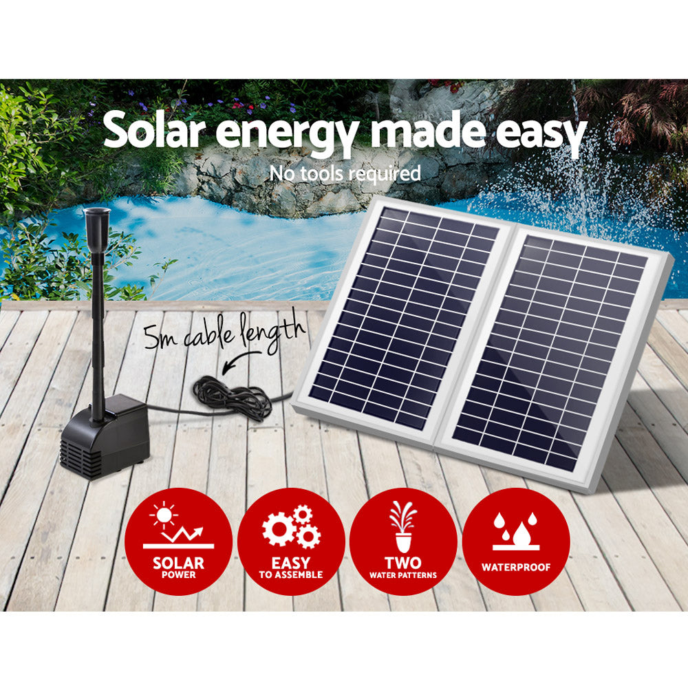 Gardeon Solar Pond Pump Water Fountain Filter Kit Outdoor Submersible Panel Gardeon