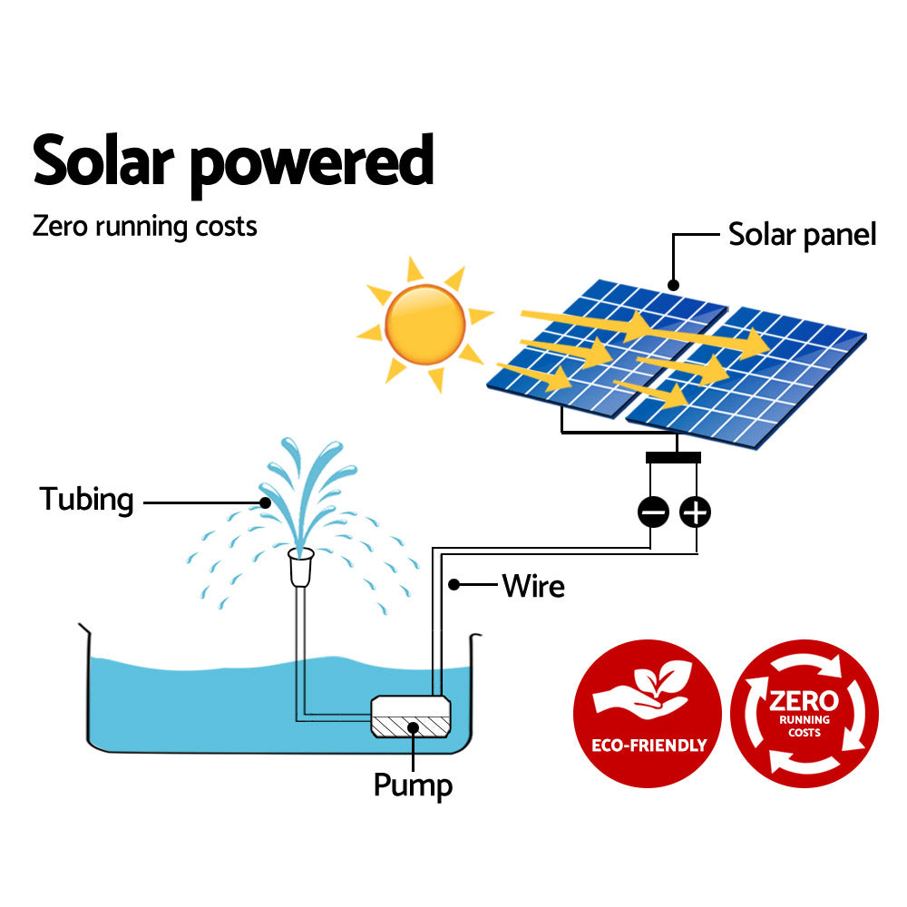 Gardeon Solar Pond Pump Water Fountain Filter Kit Outdoor Submersible Panel Gardeon