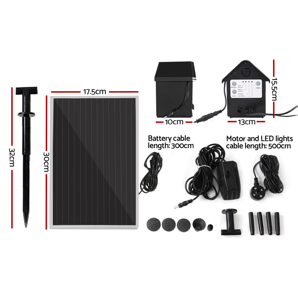 Gardeon Solar Pond Pump Pool Fountain Battery Garden Outdoor Submersible Kit 4FT Gardeon