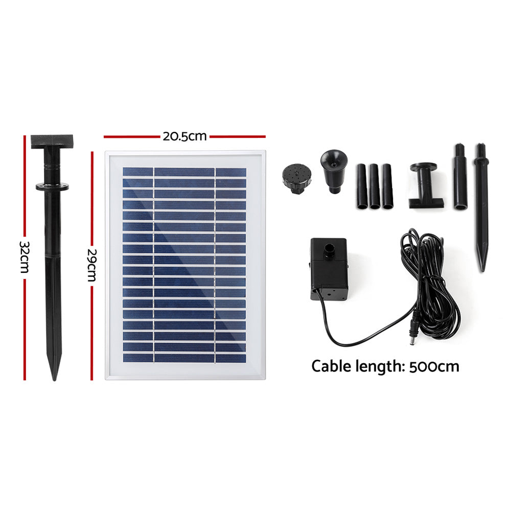 Gardeon Solar Pond Pump Powered Water Outdoor Submersible Fountains Filter 4.6FT Gardeon