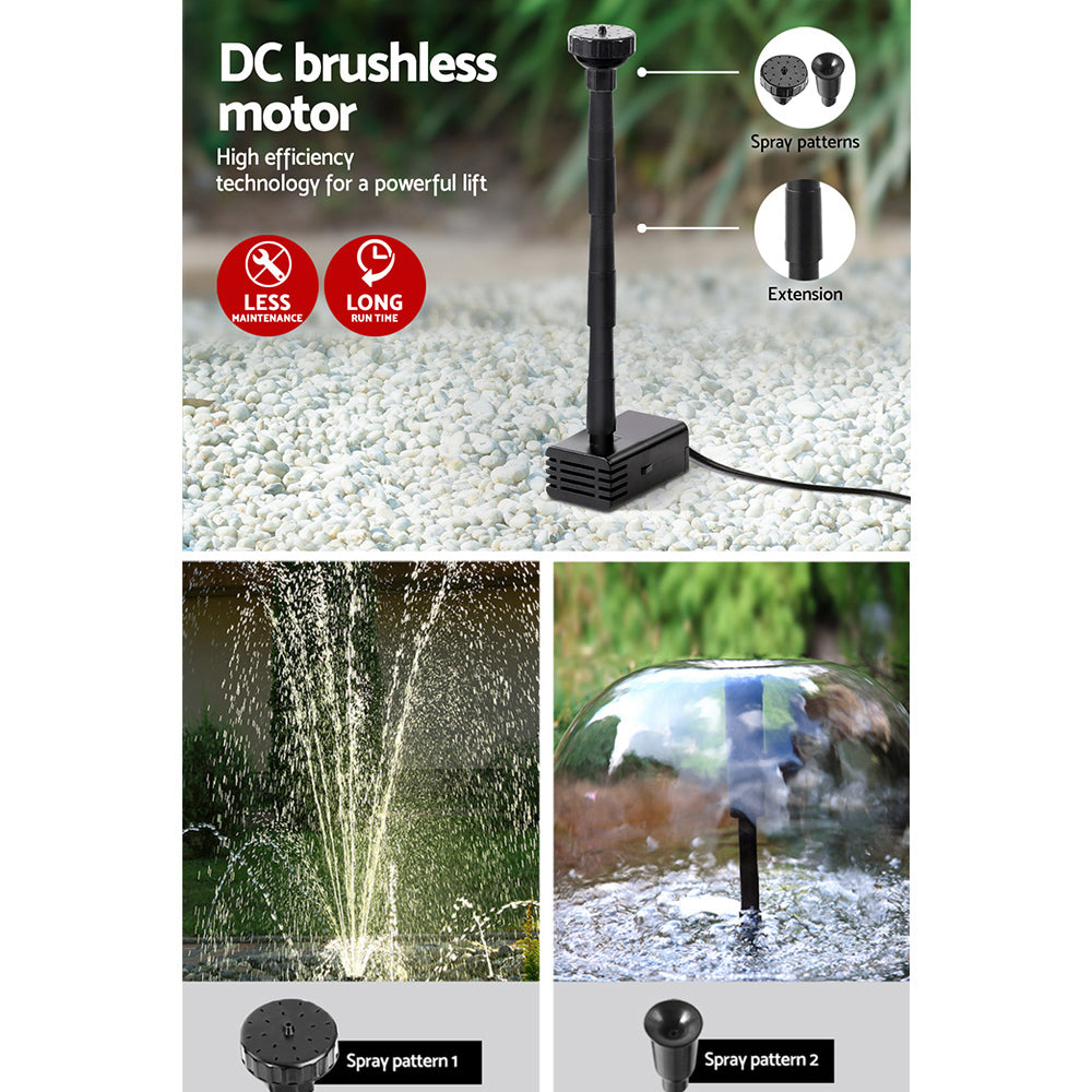Gardeon Solar Pond Pump Powered Water Outdoor Submersible Fountains Filter 4.6FT Gardeon