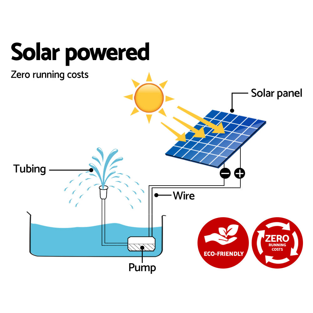 Gardeon Solar Pond Pump Powered Water Outdoor Submersible Fountains Filter 4.6FT Gardeon