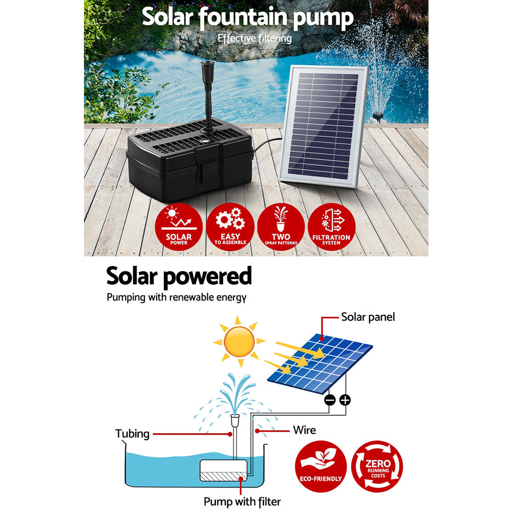 Gardeon Solar Pond Pump with Eco Filter Box Water Fountain Kit 4.6FT Gardeon