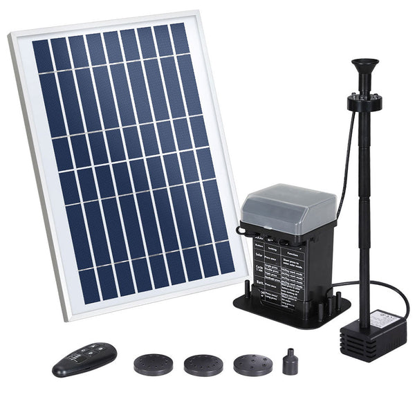 Gardeon Solar Pond Pump with Battery Kit LED Lights 5.2FT Gardeon