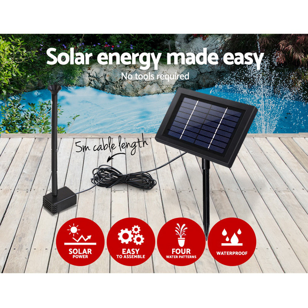 Gardeon Solar Pond Pump Water Fountain Outdoor Powered Submersible Filter 4FT Gardeon