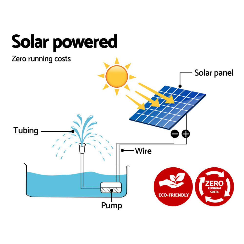 Gardeon Solar Pond Pump Water Fountain Outdoor Powered Submersible Filter 4FT Gardeon