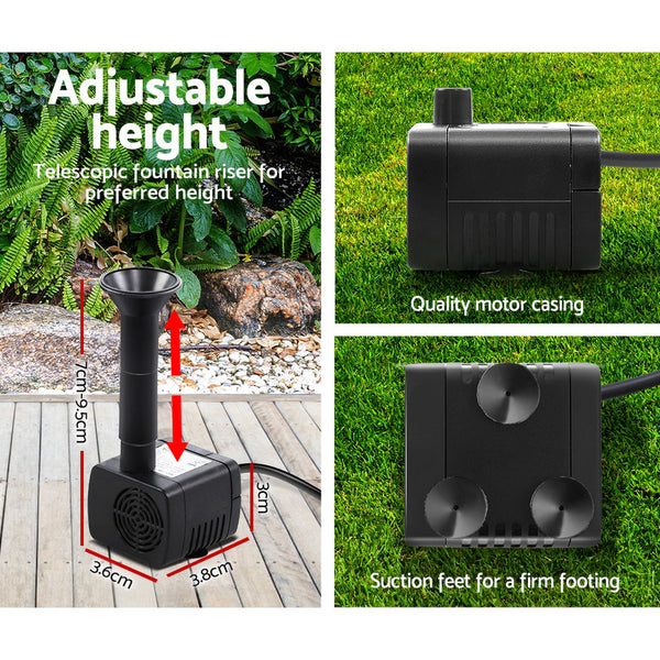 Solar Powered Pond Pump Submersible Fountains Ouotdoor Pool Garden Pumps 4 FT Gardeon