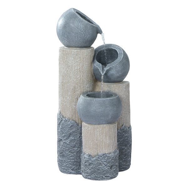 Gardeon Solar Water Fountain Features Outdoor 3 Tiered LED Lights Bird Bath Gardeon