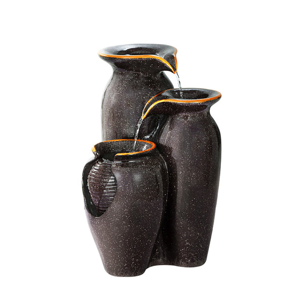 Gardeon Water Fountain Features Solar with LED Lights Outdoor Cascading 3 Tired Gardeon