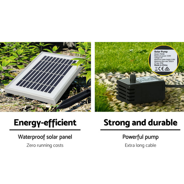 Gardeon Water Fountain Features Solar with LED Lights Outdoor Cascading 3 Tired Gardeon