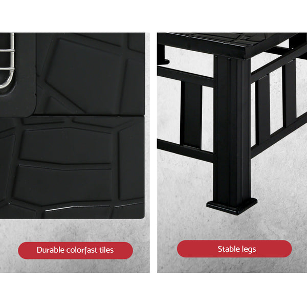 Grillz Outdoor Fire Pit BBQ Table Grill Fireplace Stone Pattern Grillz