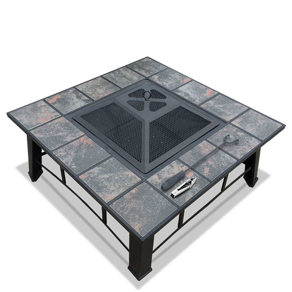 Grillz Outdoor Fire Pit BBQ Table Grill Fireplace Ice Bucket with Table Lid freeshipping - Awezingly