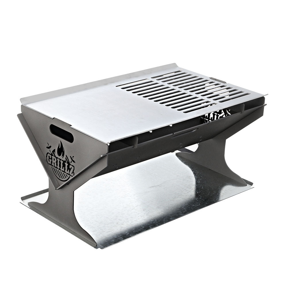 Grillz Fire Pit BBQ Outdoor Camping Portable Patio Heater Folding Packed Steel freeshipping - Awezingly