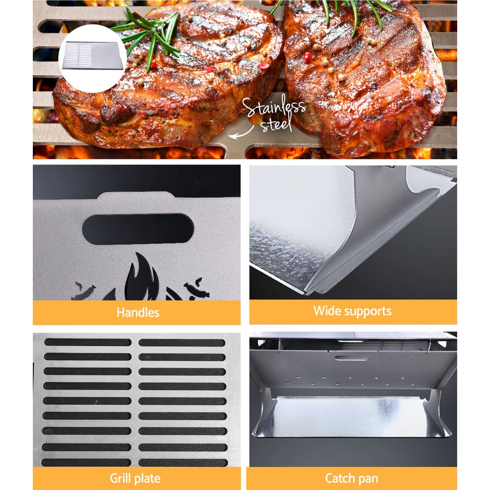 Grillz Fire Pit BBQ Outdoor Camping Portable Patio Heater Folding Packed Steel freeshipping - Awezingly