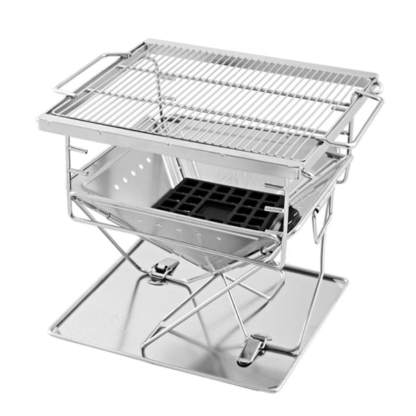 Grillz Camping Fire Pit BBQ Portable Folding Stainless Steel Stove Outdoor Pits Grillz