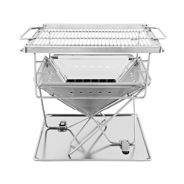Grillz Camping Fire Pit BBQ Portable Folding Stainless Steel Stove Outdoor Pits Grillz