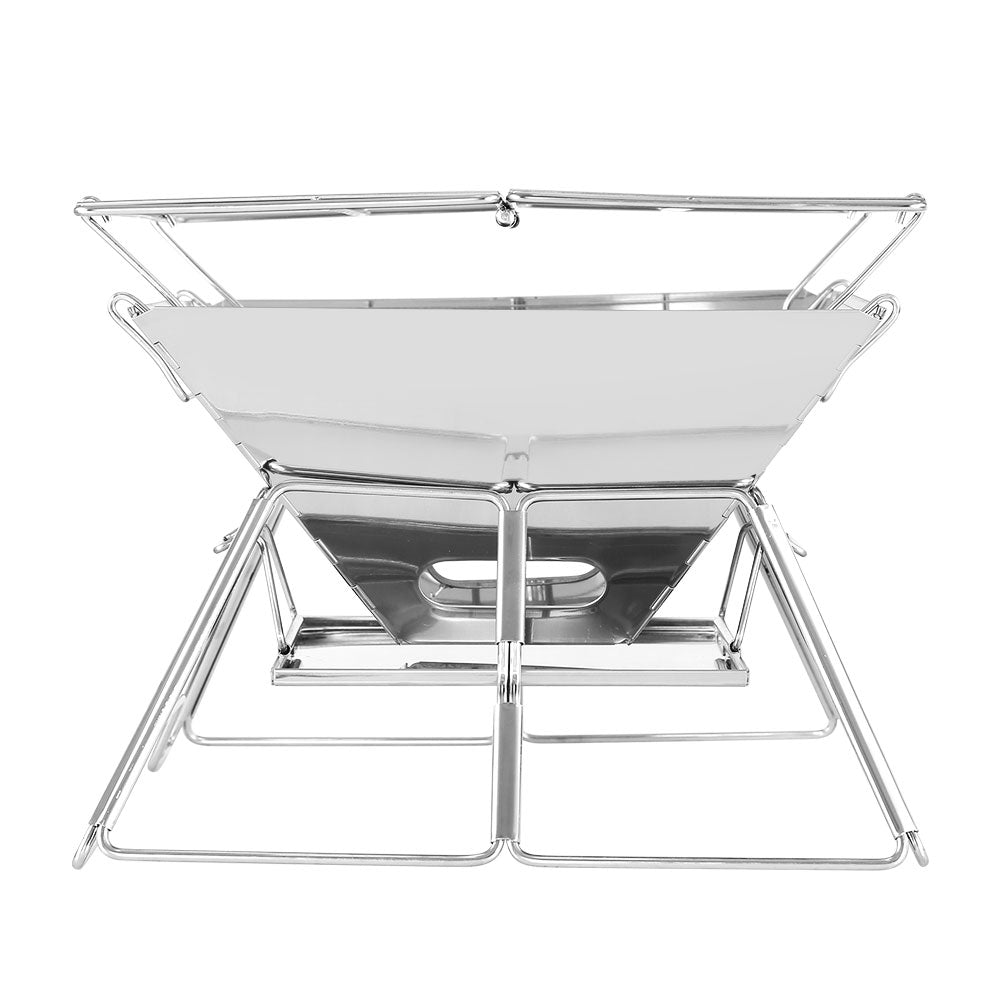 Grillz Camping Fire Pit BBQ 2-in-1 Grill Smoker Outdoor Portable Stainless Steel Grillz