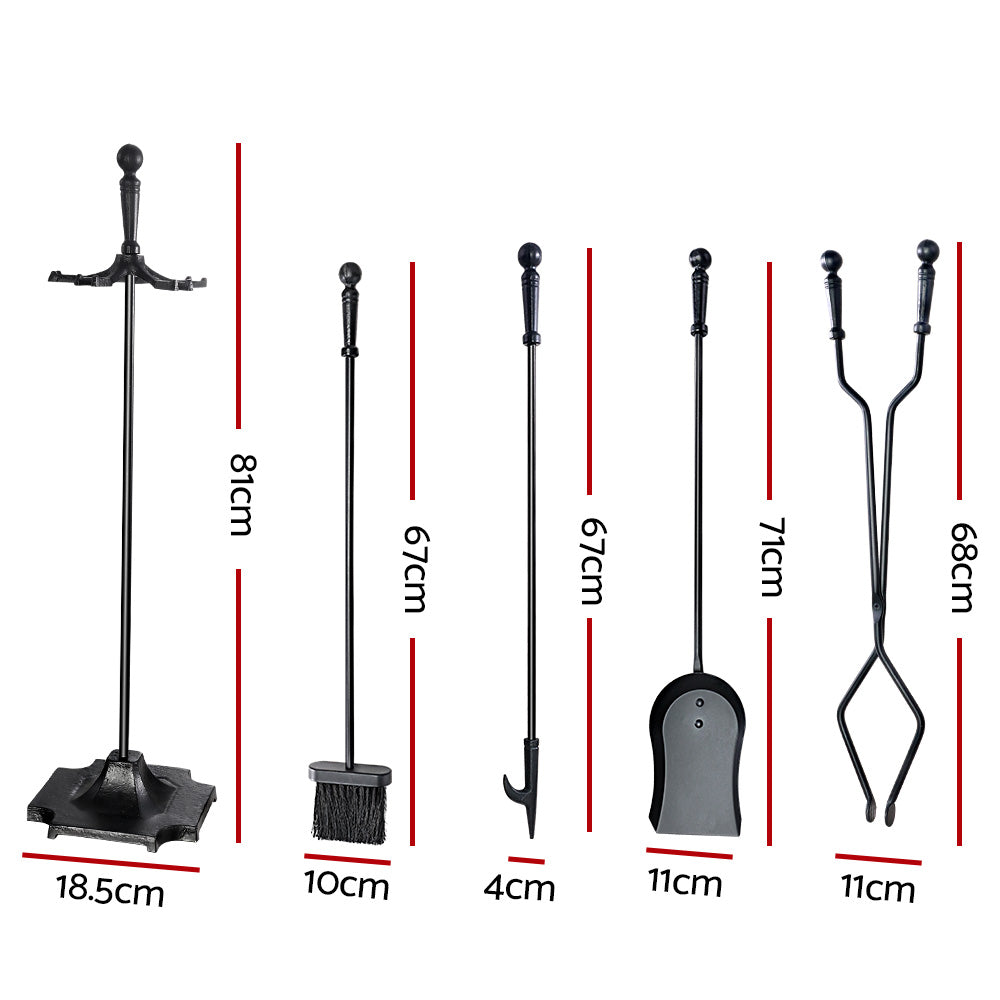 Grillz Fireplace Tool Set Fire Place Tools Poker Brush Shovel Stand Tongs freeshipping - Awezingly