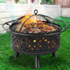 Grillz 30 Inch Portable Outdoor Fire Pit and BBQ - Black
