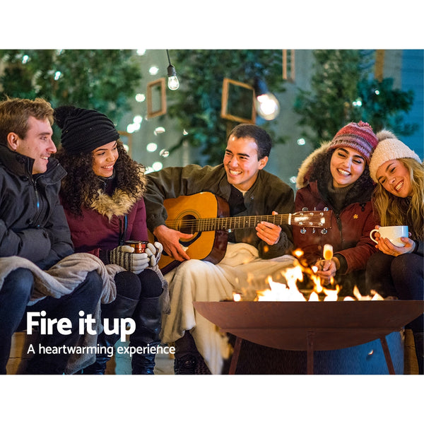 Grillz Rustic Fire Pit Heater Charcoal Iron Bowl Outdoor Patio Wood Fireplace 60CM freeshipping - Awezingly