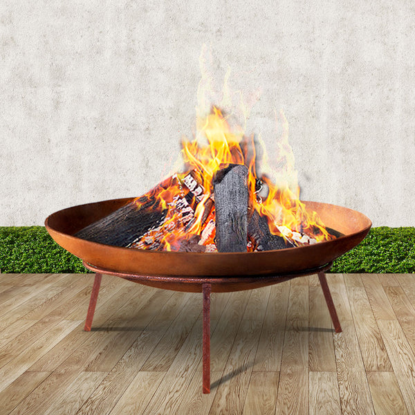 Grillz Rustic Fire Pit Heater Charcoal Iron Bowl Outdoor Patio Wood Fireplace 60CM freeshipping - Awezingly