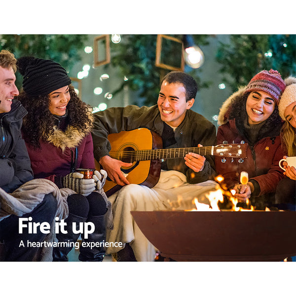 Grillz Fire Pit Charcoal Camping Rustic Burner Garden Outdoor Iron Bowl 70CM freeshipping - Awezingly