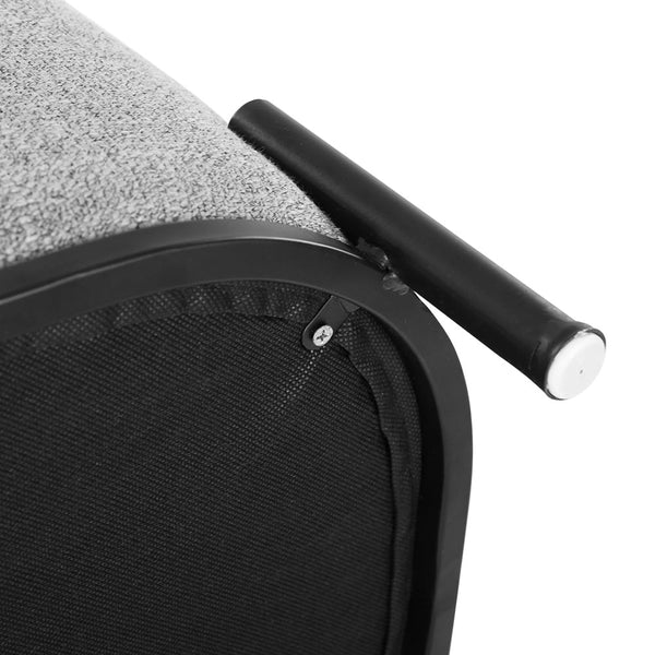 Artiss Square Foot Stool Faux Linen Fabric Ottoman Foot Rest Padded Seat Grey Artiss