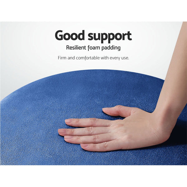Foot Stool Round Velvet Ottoman Foot Rest Pouffe Pouf Padded Seat Footstool Navy freeshipping - Awezingly