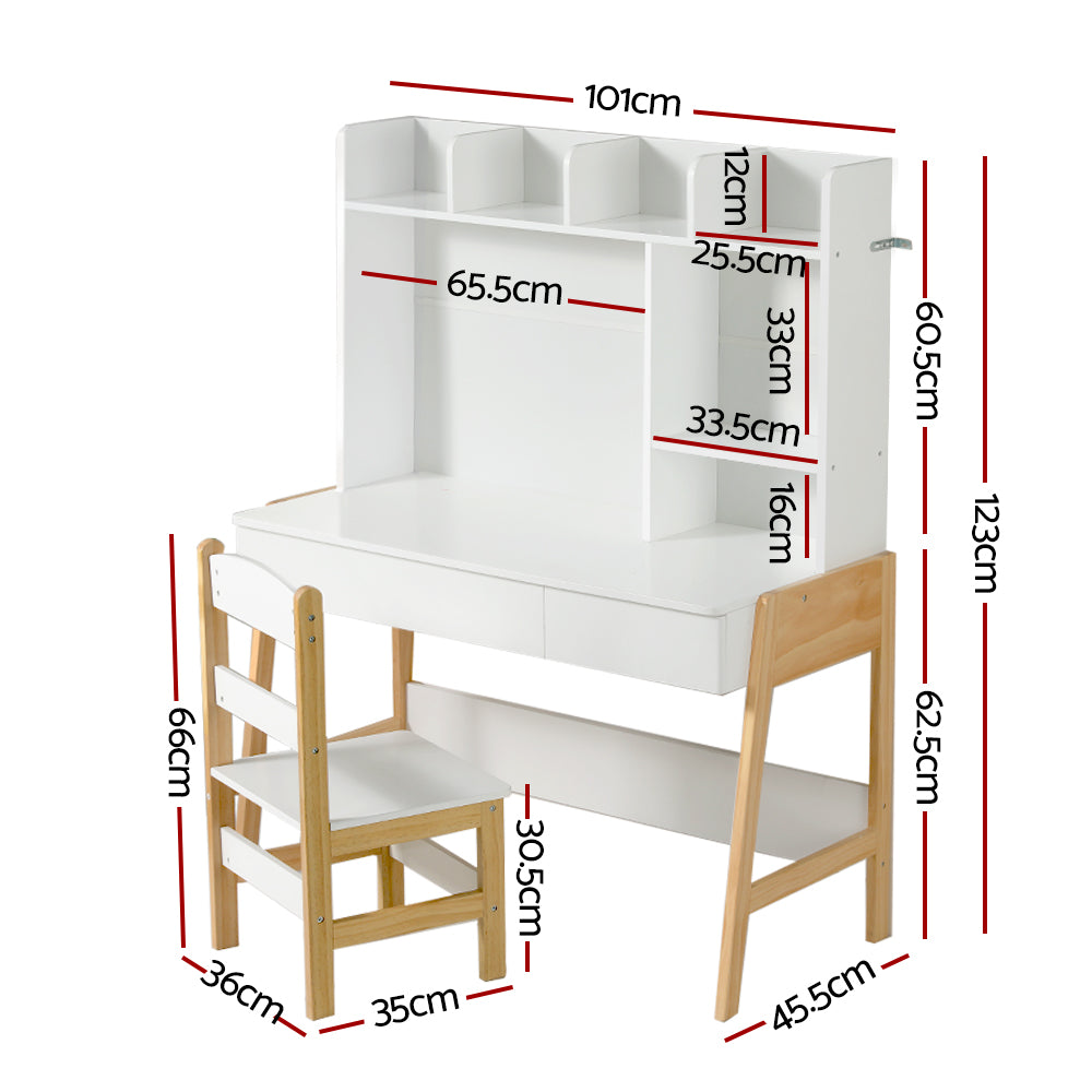 Keezi Kids Table and Chairs Set Study Play Toys Storage Desk Children Furniture Keezi