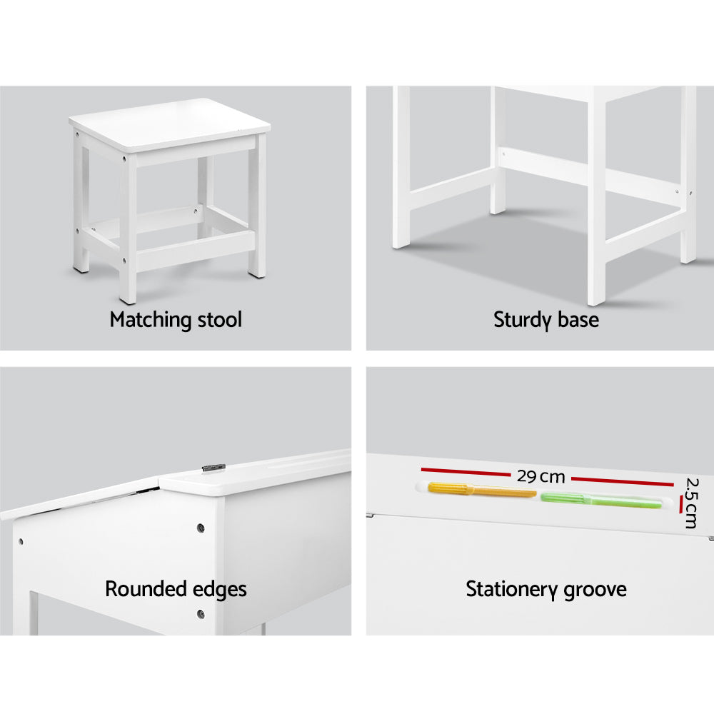 Keezi Kids Table and Chairs Set Children Drawing Writing Desk Storage Keezi
