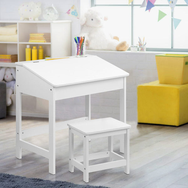 Keezi Kids Table and Chairs Set Children Drawing Writing Desk Storage Keezi