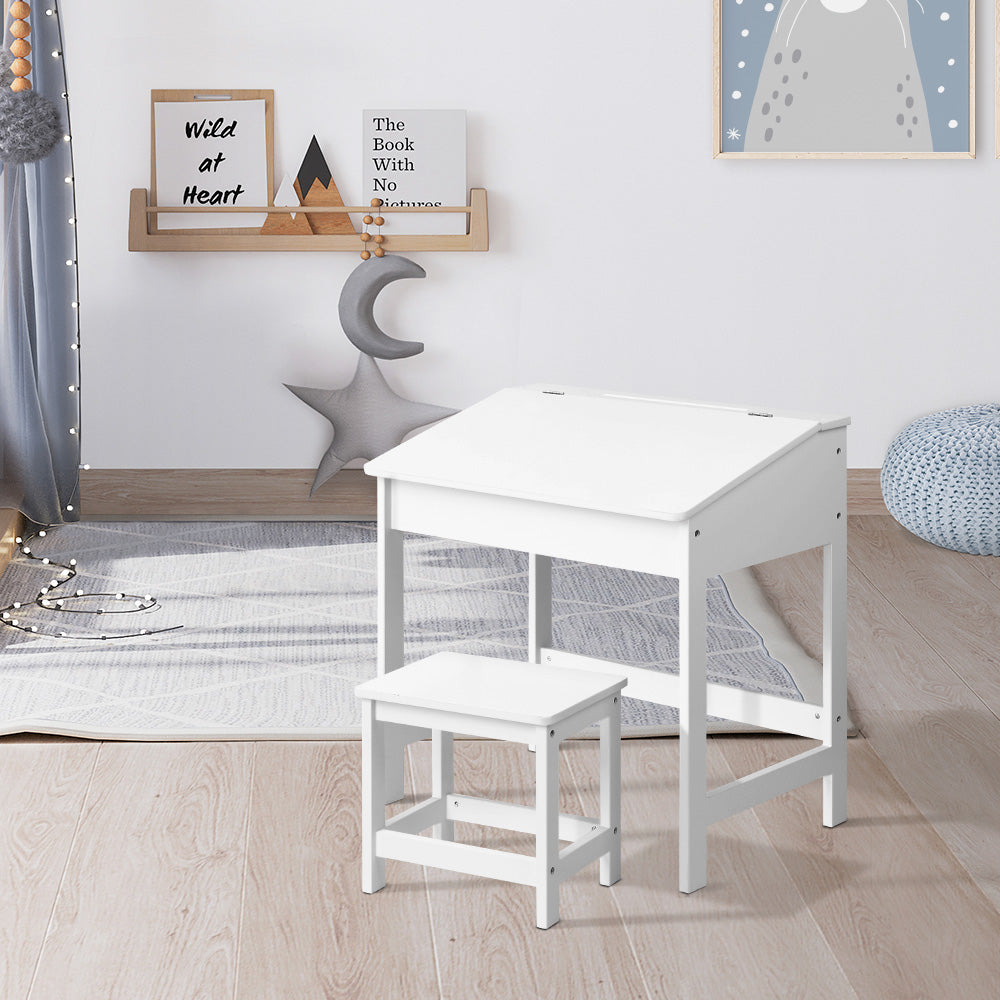 Keezi Kids Table and Chairs Set Children Drawing Writing Desk Storage Keezi