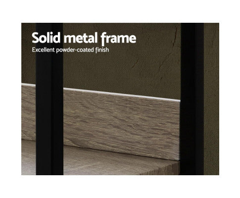 Artiss Bookshelf 5Tier Metal Bookcase Bookshelves Oak Book Shelf Display Storage freeshipping - Awezingly