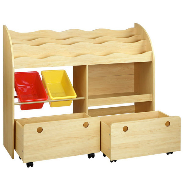 Keezi Kids Bookshelf Children Bookcase Toy Storage Box Organiser Display Rack Keezi