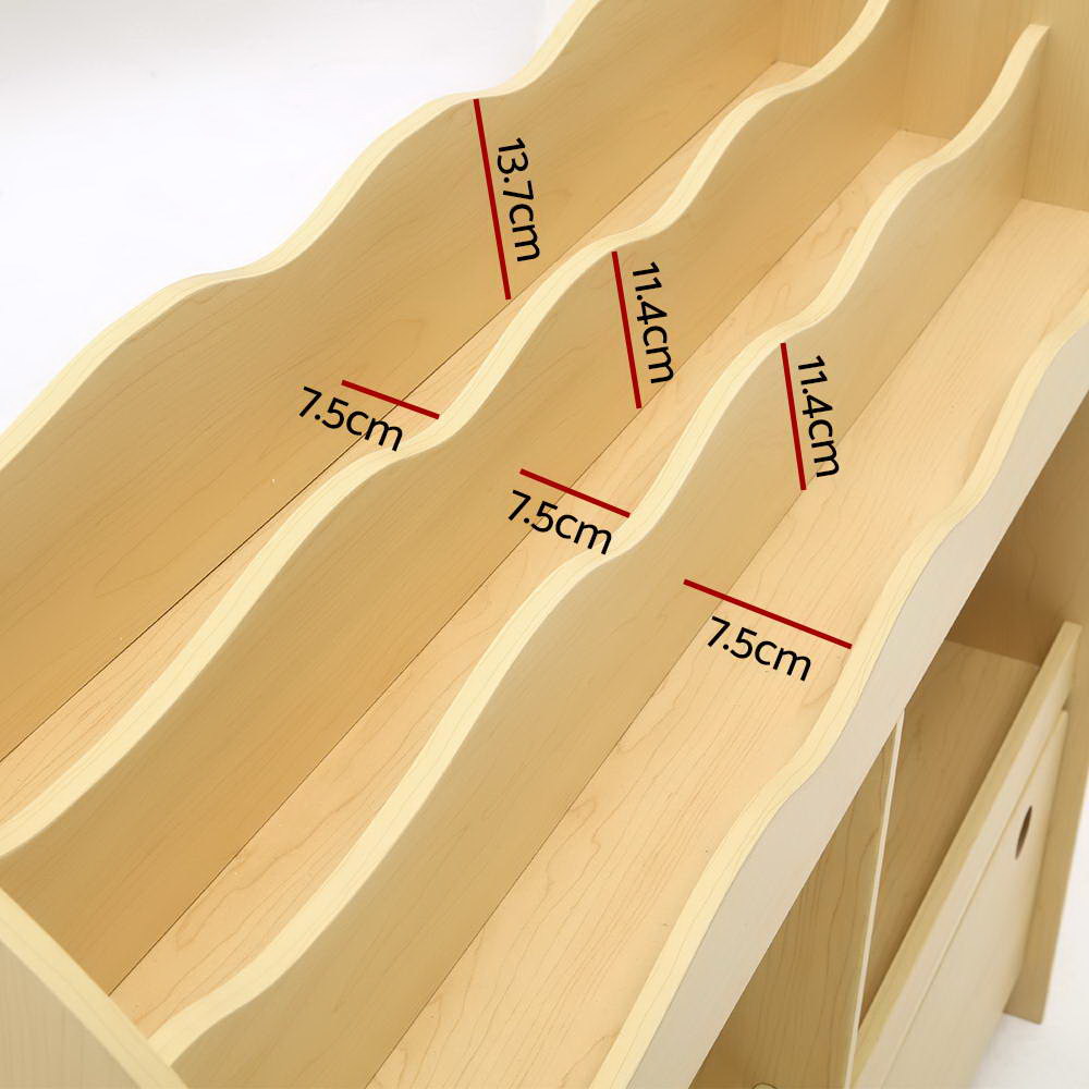 Keezi Kids Bookshelf Children Bookcase Toy Storage Box Organiser Display Rack Keezi
