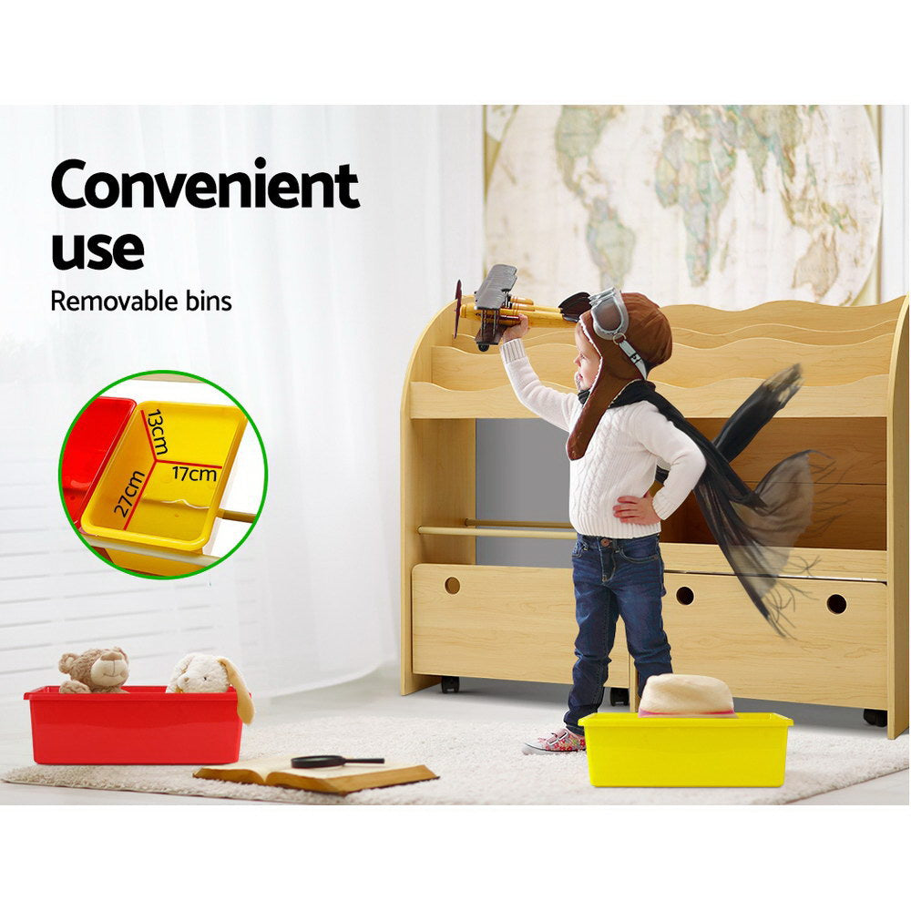 Keezi Kids Bookshelf Children Bookcase Toy Storage Box Organiser Display Rack Keezi