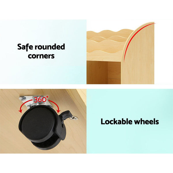 Keezi Kids Bookshelf Children Bookcase Toy Storage Box Organiser Display Rack Keezi