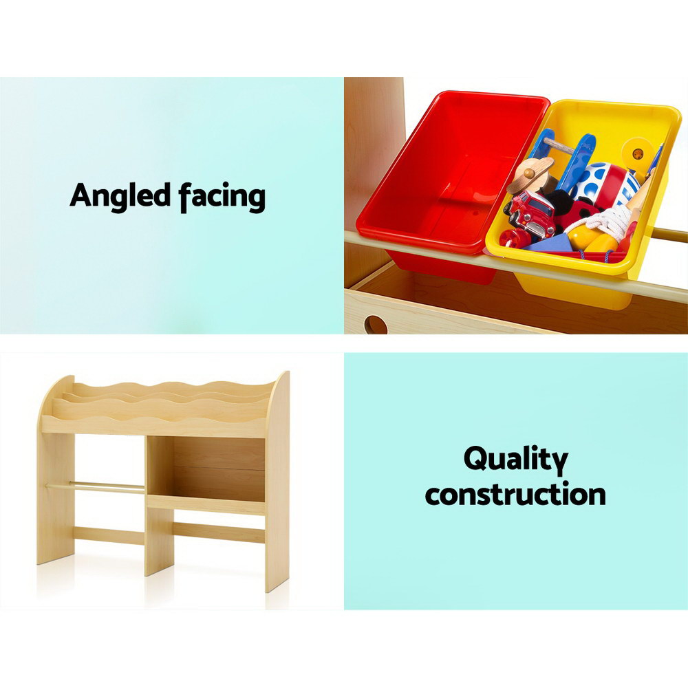 Keezi Kids Bookshelf Children Bookcase Toy Storage Box Organiser Display Rack Keezi
