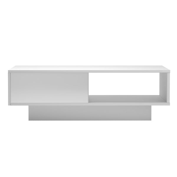 Artiss Coffee Table LED Lights High Gloss Storage Drawer Modern Furniture White Artiss