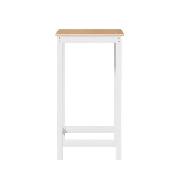 Artiss Bar Table Ari Dining Desk High Solid Wood Kitchen Shelf Wooden White Cafe Artiss