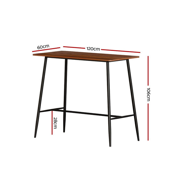 Artiss Bar Table Industrial Dining Desk High Wood Kitchen Shelf Wooden Cafe Pub Artiss