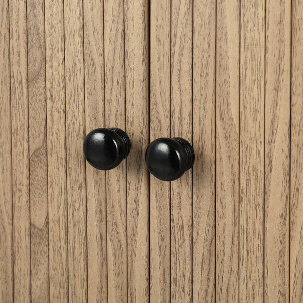 Artiss Bedside Table Side End Table Slidng Doors Storage Nightstand Black BORIS Artiss