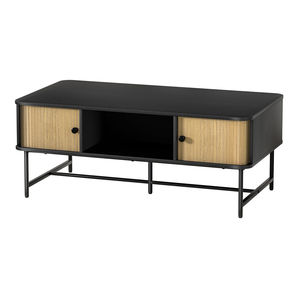 Artiss Coffee Table Sliding Drawer Door Black Boris Artiss