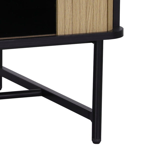 Artiss Coffee Table Sliding Drawer Door Black Boris Artiss
