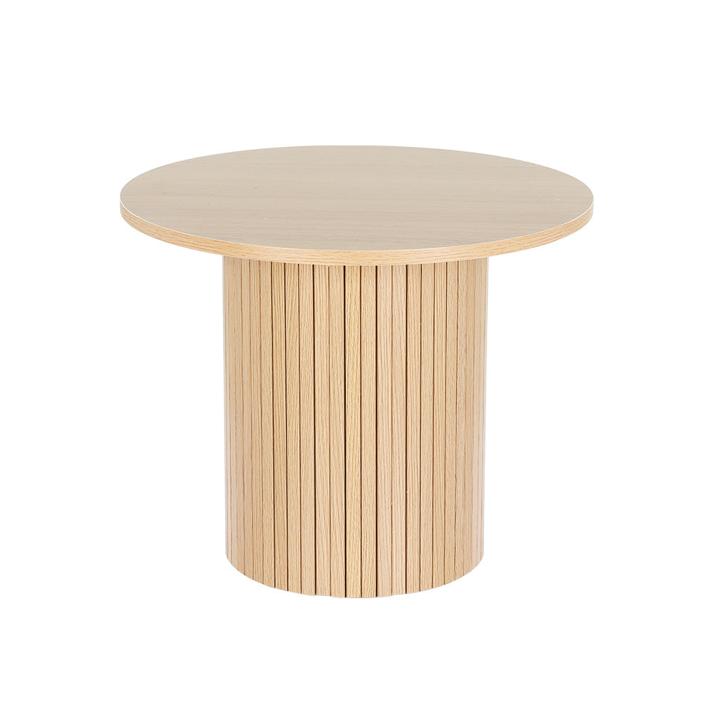 Artiss Coffee Table Round Side Table Fluted Base PIIA Artiss