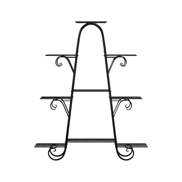 Artiss Plant Stand Outdoor Indoor Metal Flower Pots Rack Corner Shelf Black Artiss
