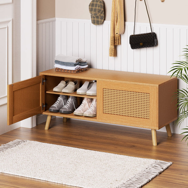 Artiss Shoe Bench Up to 10 Pairs Rattan Starlyn Artiss