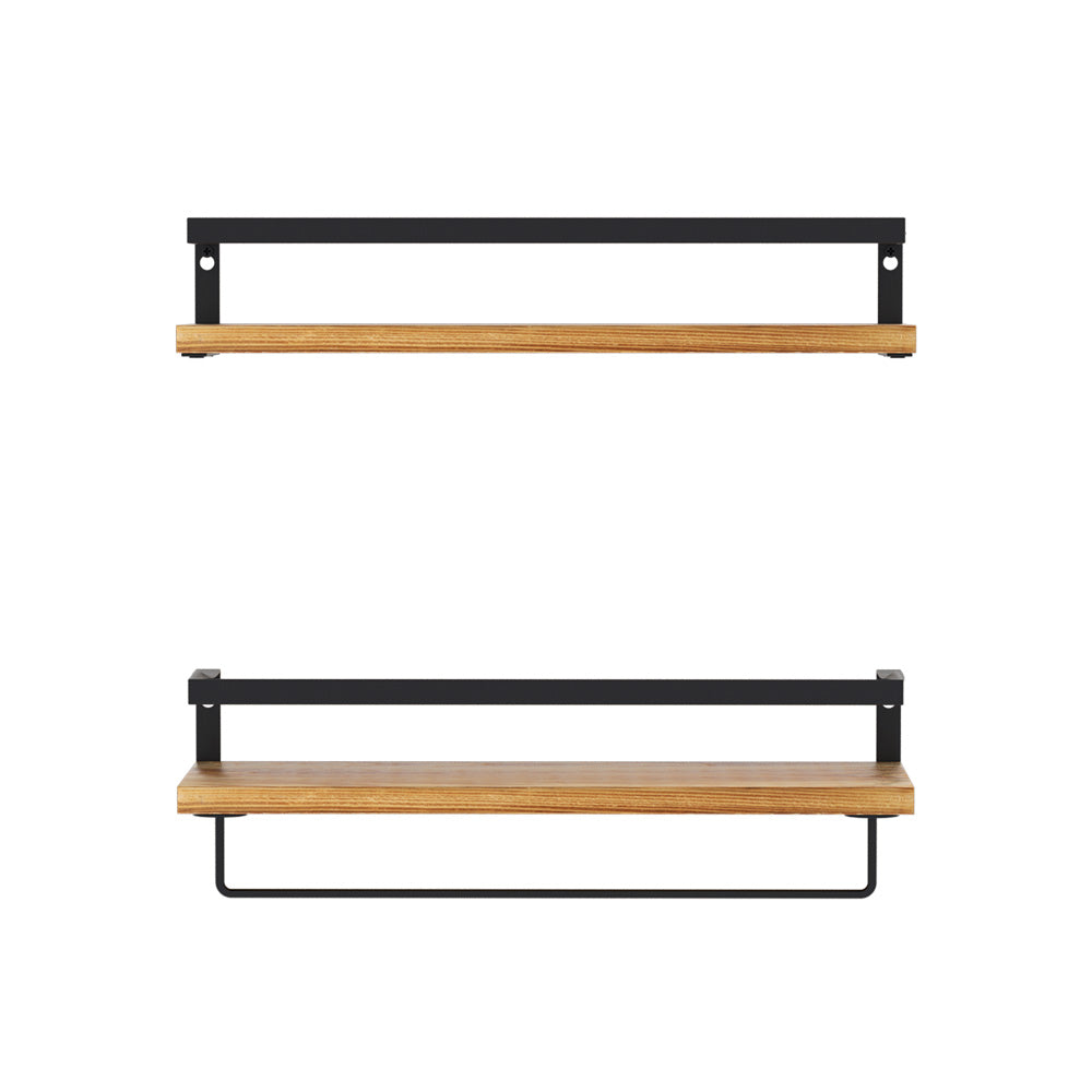 Artiss 2x Floating Wall Shelves Brackets Towel Rail Rack DIY Wall Mount Rack Artiss