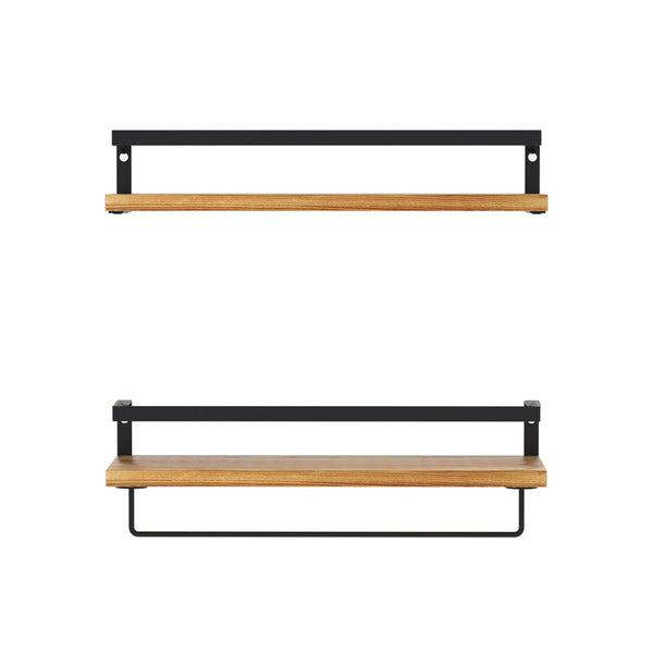Artiss 2x Floating Wall Shelves Brackets Towel Rail Rack DIY Wall Mount Rack Artiss
