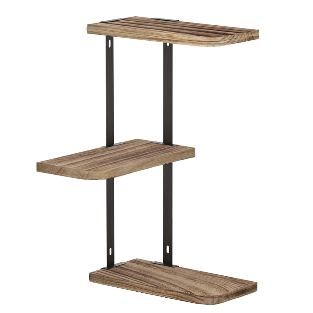 Artiss Floating Wall Shelves Brackets 3 Tiers Corner Display DIY Wall Mount Rack Artiss